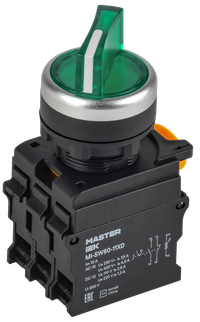 Переключатель с подсв. 2 полож. 1NO+1NC зеленый MASTER (IEK) MI-SW60-11XD-3-14-2-K06