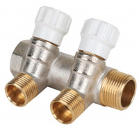 Коллектор 1'x2 выхода 1/2' НР с вентилями (MVI) MM.402.0604