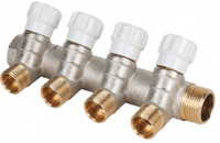 Коллектор 1'x4 выхода 3/4' НР с вентилями (MVI) MM.404.0605