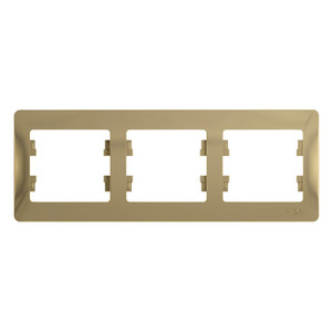 GLOSSA Рамка горизонтальная 3 поста титан (Systeme Electric) GSL000403