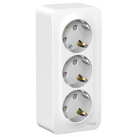 Розетка BLANCA наружная трехпостовая, с заземлением, со шторками, с изолирующей пластиной, 16А, 250В, белый (Systeme Electric) BLNRA011311