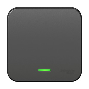 Выключатель одноклавишный наружный BLАNCА (cх.1) с подсветкой, с изолирующей пластиной, 10А, 250В, антрацит (Systeme Electric) BLNVA101116