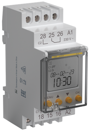 Таймер ТА80 астрономический 16А 230В на DIN-рейку (IEK) MTA-A-16