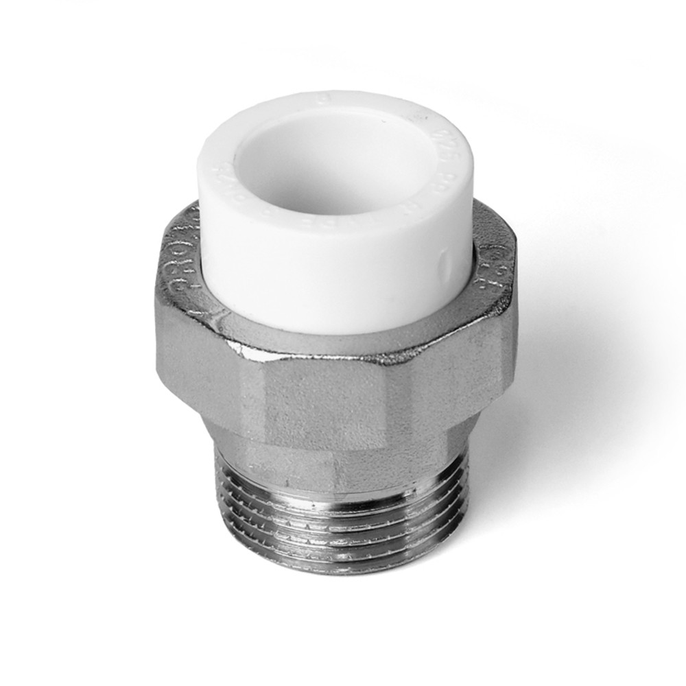 Соединение разборное 32x3/4' НР полипропиленовое PPR белое (PRO AQUA) PA21016