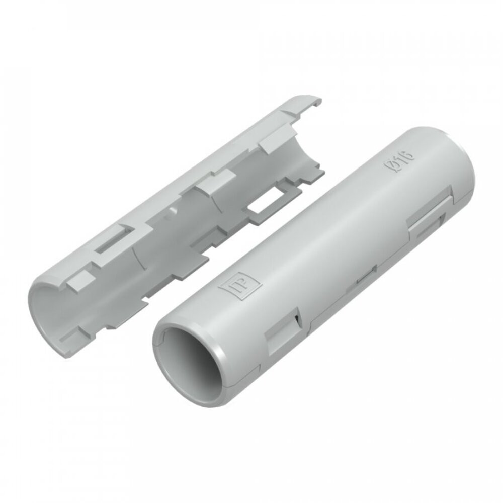 Муфта разборная D16 мм атмосферостойкая серая (Промрукав) PR13.0409