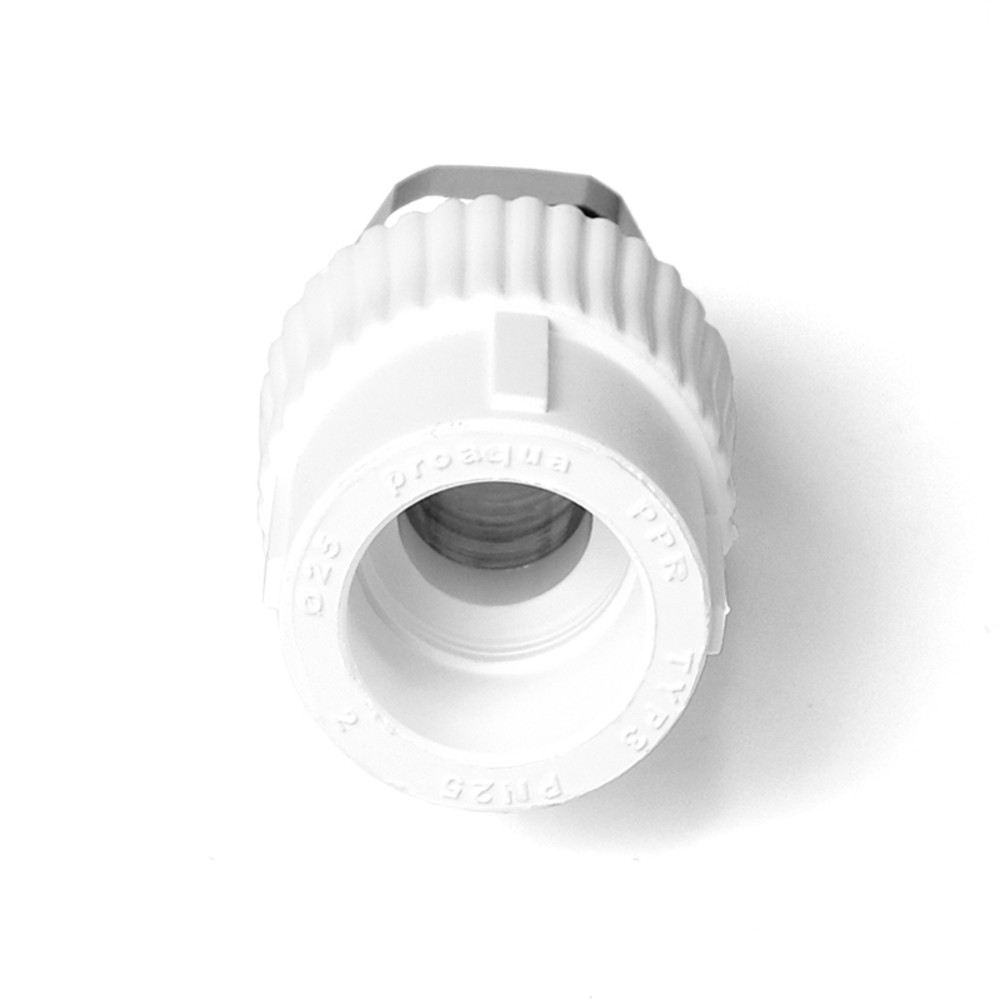 Муфта комбинированная 20x1/2' с накидной гайкой полипропиленовая PPR белый (PRO AQUA) PA29008