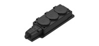 Колодка 3х розетка тройная 2К+З каучуковая        16А/250В IP44 Чёрная MultiSet (Systeme Electric) MST4103BK