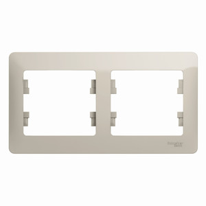 GLOSSA рамка 2-постовая горизонтальная молочный (Systeme Electric) GSL000902
