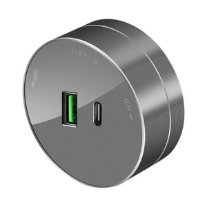 MultiTrack Розетка 2хUSB (тип А+С) 18Вт, 5В/3А Графит (Systeme Electric) MTK13003G