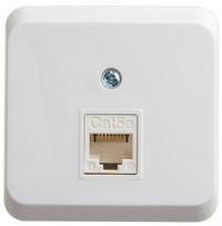 ЭТЮД Розетка открытой установки компьютерная RJ45 категория 5E белый (Systeme Electric) KOMA-001B