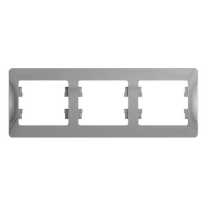 GLOSSA Рамка горизонтальная 3 поста алюминий (Systeme Electric) GSL000303