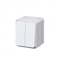 AtlasDesign Profi54 выключатель двухклавишный IP54 10 АХ, БЕЛЫЙ, Россия (Systeme Electric) ATN540151