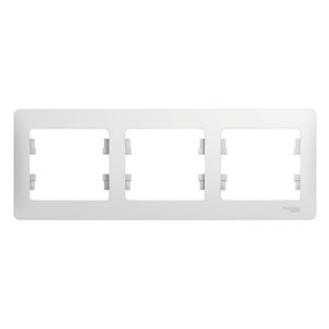 GLOSSA Рамка горизонтальная 3 поста белая (Systeme Electric) GSL000103
