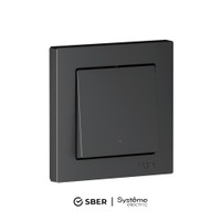 ATLASDESIGN SMART 1-кл. ВЫКЛЮЧАТЕЛЬ с подсв., Zigbee, сх.1, L+N, 10А, мех., КАРБОН (Systeme Electric) ATN001013Z
