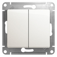 GLOSSA Выключатель двухклавишный схема 5 перламутр в рамку (Systeme Electric) GSL000651