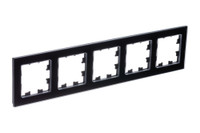 ATLASDESIGN NATURE 5-постовая РАМКА, НАТУРАЛЬНОЕ СТЕКЛО, ЧЕРНЫЙ (Systeme Electric) ATN361005