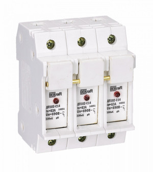 Держатель-предохранитель C14 со светодиодной индикацией 3п ДП-102 (Dekraft) 21388DEK