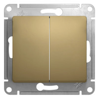 GLOSSA Выключатель двухклавишный в рамку титан сх.5 (Systeme Electric) GSL000451