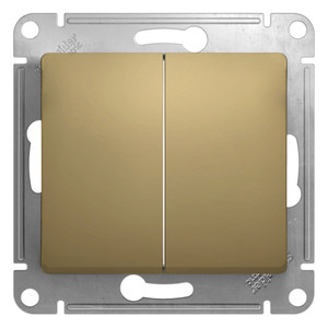 GLOSSA Переключатель двухклавишный в рамку титан схема 6 (Systeme Electric) GSL000465