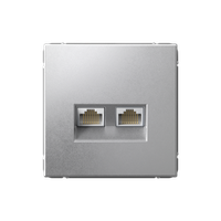 ARTGALLERY РОЗЕТКА двойная компьютерная RJ45+RJ45, кат. 5е, механизм, АЛЮМИНИЙ (Systeme Electric) GAL000385