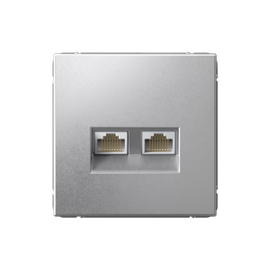 ARTGALLERY РОЗЕТКА двойная компьютерная RJ45+RJ45, кат. 5е, механизм, АЛЮМИНИЙ (Systeme Electric) GAL000385