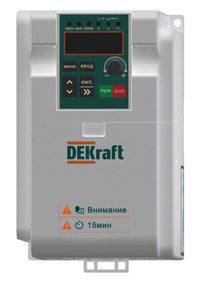 Преобразователь частоты DEKV060-1.5кВт 1 фаза 220В (Dekraft) DEKV060G1R5S2