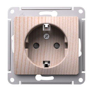 GLOSSA розетка с заземлением со шторками, 16А, механизм, сосна (Systeme Electric) GSL001545