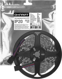 Лента светодиодная 14.4Вт/м 24В RGB IP20 60 LED/м OLS-5050 5м (ОНЛАЙТ) 90680