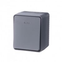 AtlasDesign Profi54 выключатель одноклавишный с подсветкой IP54 10 АХ, АНТРАЦИТ, Россия (Systeme Electric) ATN544013