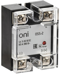 Реле твердотельное OSS-2 60А 380В AC 3-32В DC (ONI) OSS-2-3-60-B