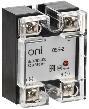 Реле твердотельное OSS-2 60А 380В AC 3-32В DC (ONI) OSS-2-3-60-B