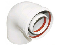 Отвод 90 град. коаксиальный d 60-100 мм без муфты (Baxi) KHG71410151-