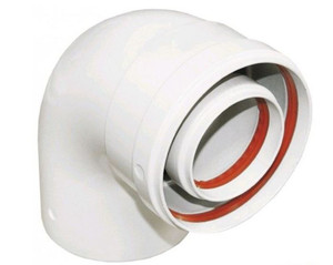 Отвод 90 град. коаксиальный d 60-100 мм без муфты (Baxi) KHG71410151-