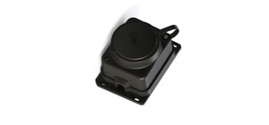 Розетка 2К+З открытой установки каучуковая 16А/250В IP44 Чёрная MultiSet (Systeme Electric) MST4003BK