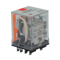 Реле миниатюрное силовое, 3CO, ком. ток 16А, AgSnO2, напряжение 230V AC, опция: тест-кнопка+светодиод (DKC) IR-230AC-3CO-D