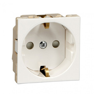W45 Розетка скрытая с заземлением белая RAL9010   для кабель-канала (Systeme Electric) RN16-113-BE