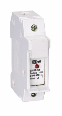 Держатель-предохранитель C14 со светодиодной индикацией 1п ДП-102 (Dekraft) 21386DEK