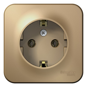 BLANCA Розетка наружная с заземлением без шторок с изолирующей пластиной, 16А, 250В, титан (Systeme Electric) BLNRA010114