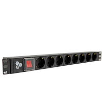 Блок розеток 19' PDU 8 розеток. 10 A. гнездо под  шнур (SYSMATRIX) PD 19.08SCH-IS-1.10