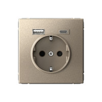 ARTGALLERY розетка 16А с 2 USB A+C, 5В/2,4А/3,0А, 2х5В/1,5А, механизм, шампань (Systeme Electric) GAL000532