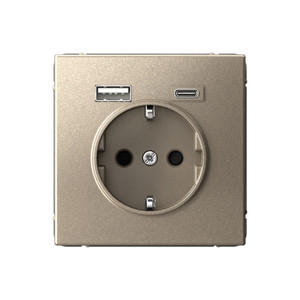 ARTGALLERY розетка 16А с 2 USB A+C, 5В/2,4А/3,0А, 2х5В/1,5А, механизм, шампань (Systeme Electric) GAL000532