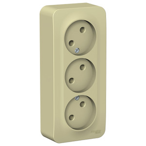 BLANCA О/У РОЗЕТКА 3-ая без заземления без шт. ИЗОЛ.ПЛ., 16А, 250В, БЕЖЕВЫЙ (Systeme Electric) BLNRA000317