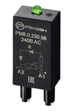 Модуль индикации и защиты, LED + Варистор, 240В AC/DC (Релеон) PM8023098