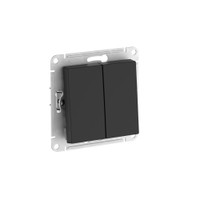 ATLASDESIGN AQUA 2-клавишный ВЫКЛЮЧАТЕЛЬ IP44, с  х.5, 10АХ, быстрозажимные клеммы, КАРБОН (Systeme Electric) ATN441051S