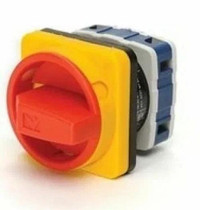 Переключатель двухпозиционный аварийный 20А (0-1) 90 градусов, 2 полюса, рамка 48х48 мм, 400В AC, IP54 (EMAS) PSA020AK241E