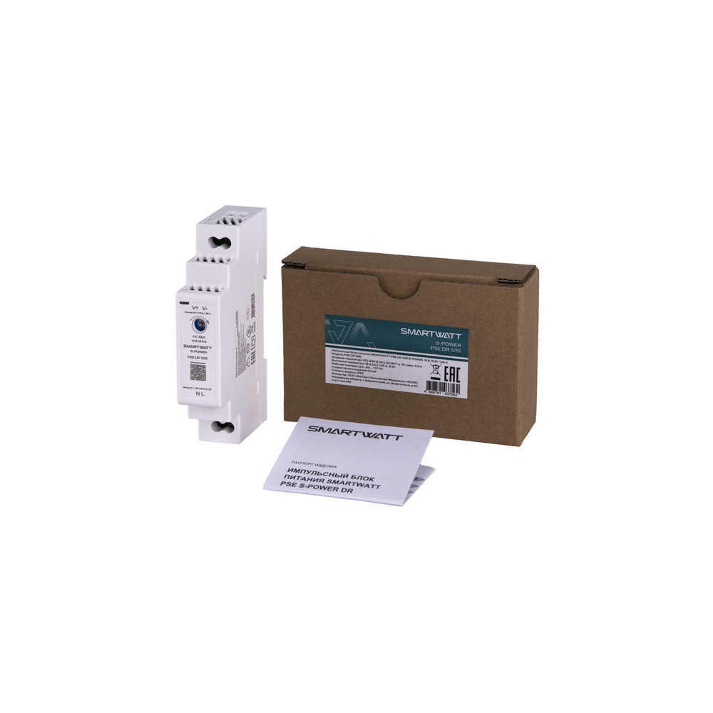 Импульсный блок питания SMARTWATT PSE DR 1215 S-POWER, 12 В, 15 Вт, 1,25 А (SMARTWATT) 4512020450007