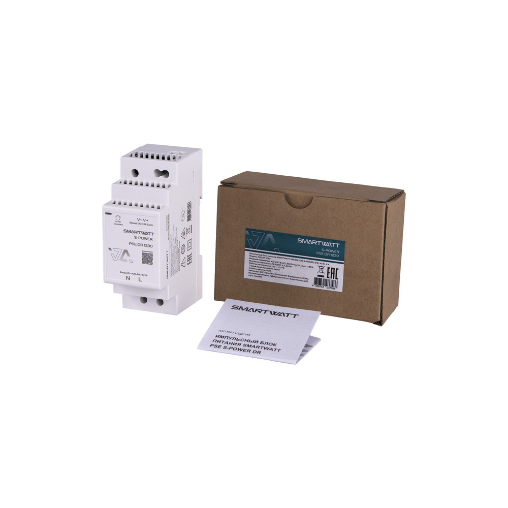 Импульсный блок питания SMARTWATT PSE DR 1230 S-POWER, 12 В, 30 Вт, 2 А (SMARTWATT) 4512020450008