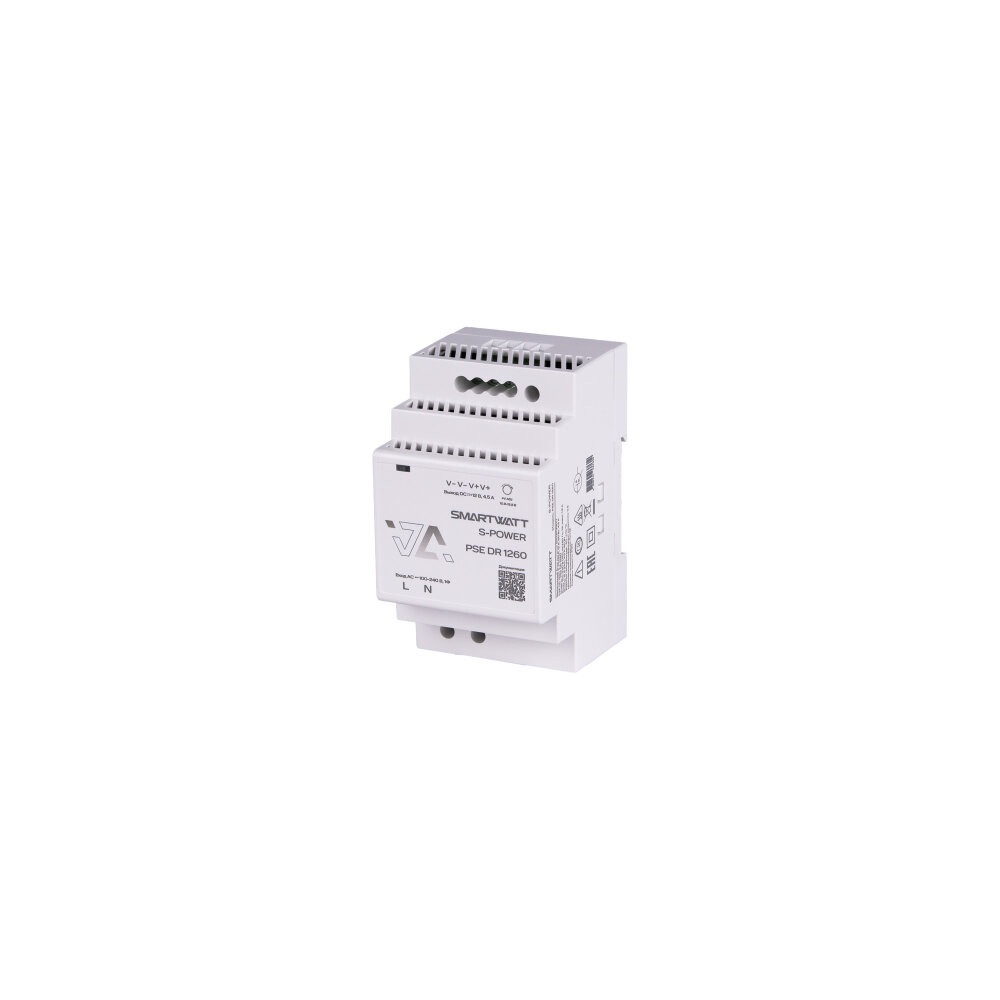 Импульсный блок питания SMARTWATT PSE DR 1260 S-POWER, 12 В, 60 Вт, 4,5 А (SMARTWATT) 4512020450009