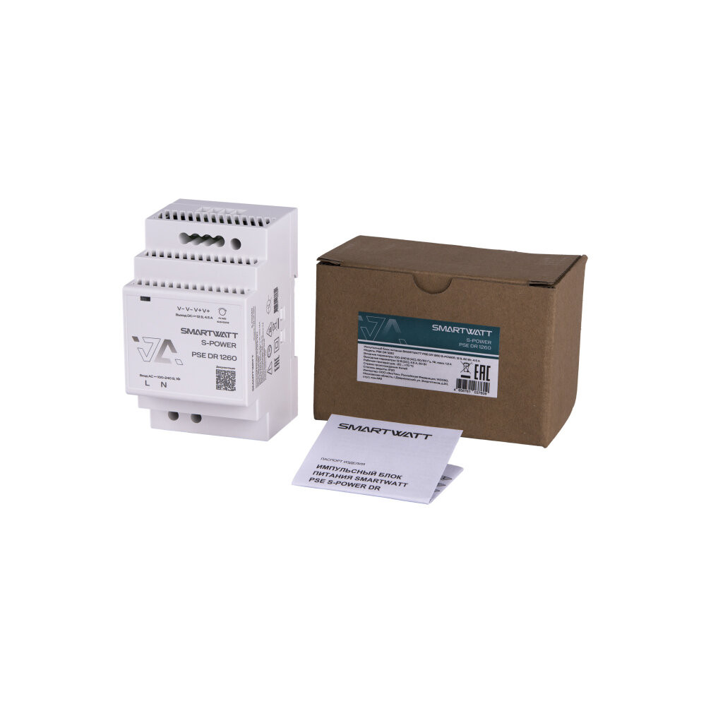 Импульсный блок питания SMARTWATT PSE DR 1260 S-POWER, 12 В, 60 Вт, 4,5 А (SMARTWATT) 4512020450009