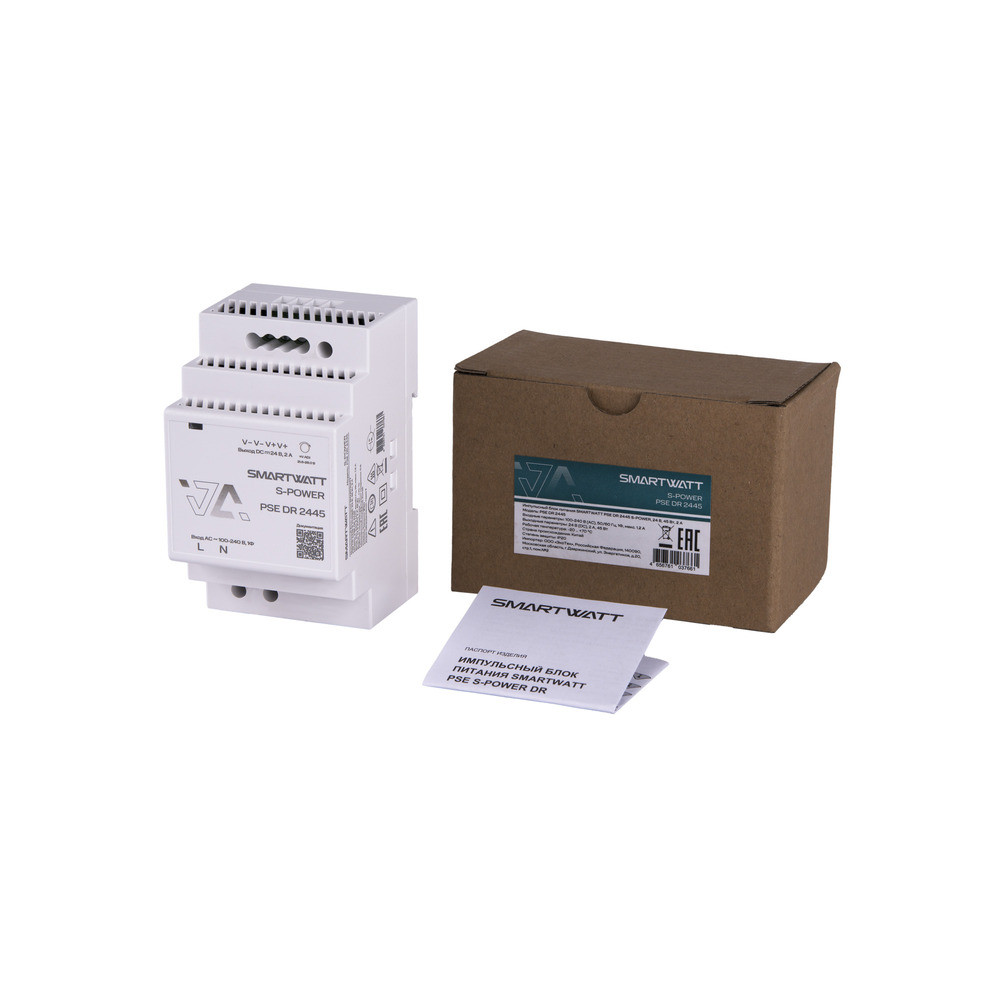 Импульсный блок питания SMARTWATT PSE DR 2445 S-POWER, 24 В, 45 Вт, 2 А (SMARTWATT) 4512020450012